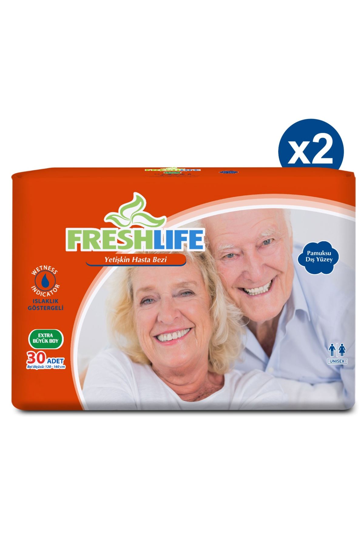 2'li Freshlife Xlarge Yetişkin Hasta Bezi 30x2 (60 Adet)