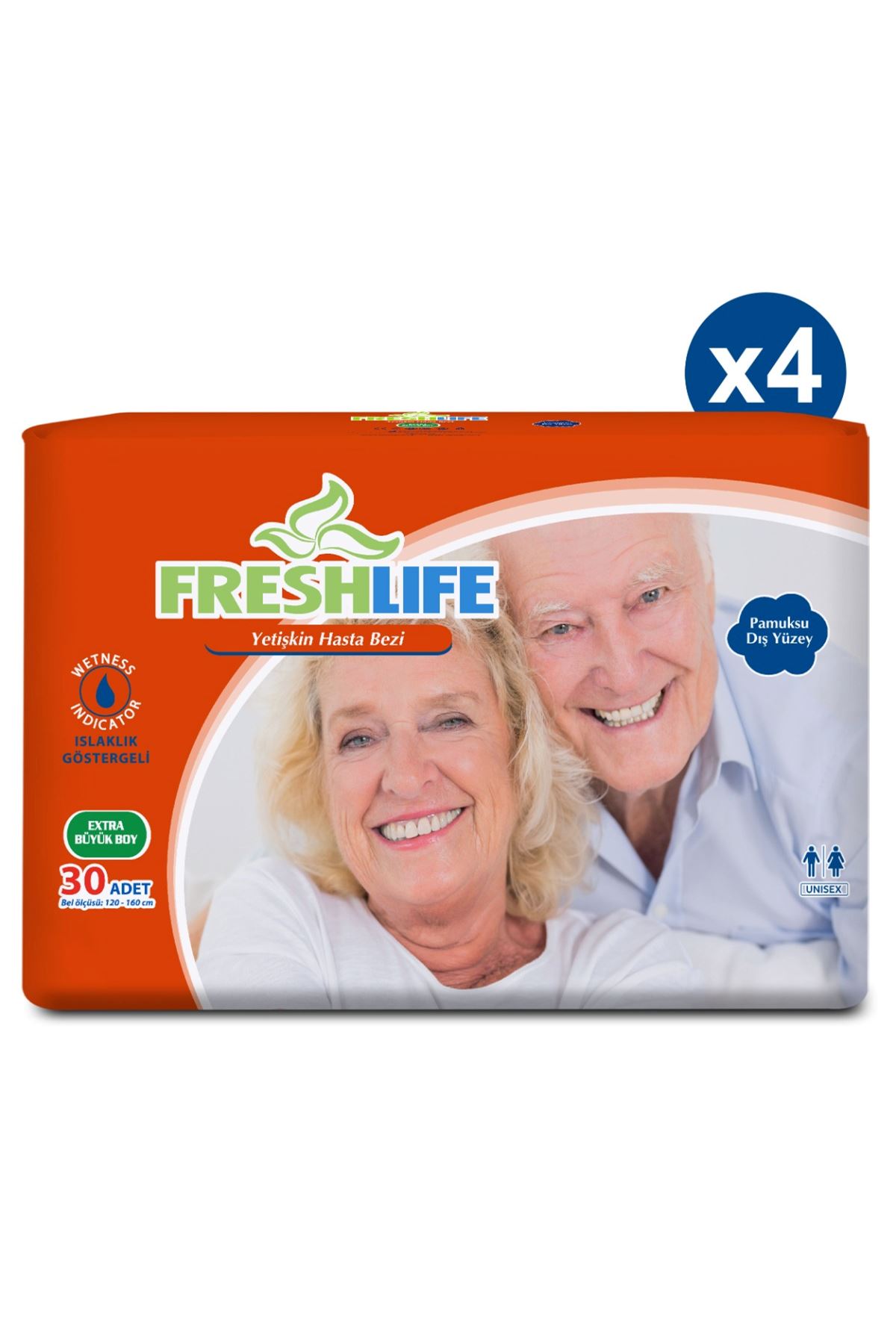 4'lü Freshlife Xlarge Yetişkin Hasta Bezi 30x4 (120 Adet)