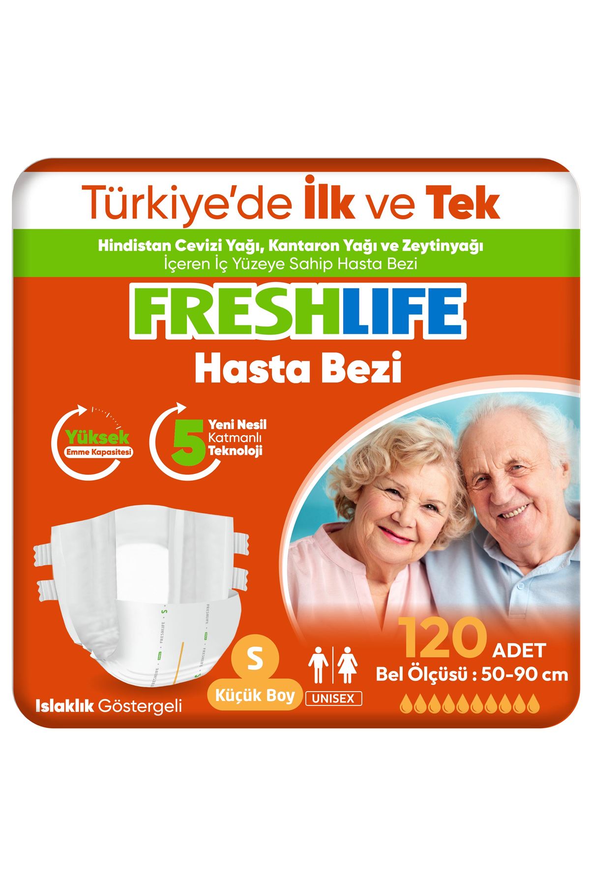 4'lü Freshlife Small Bel Bantlı Yetişkin Hasta Bezi 30x4 (120 Adet)