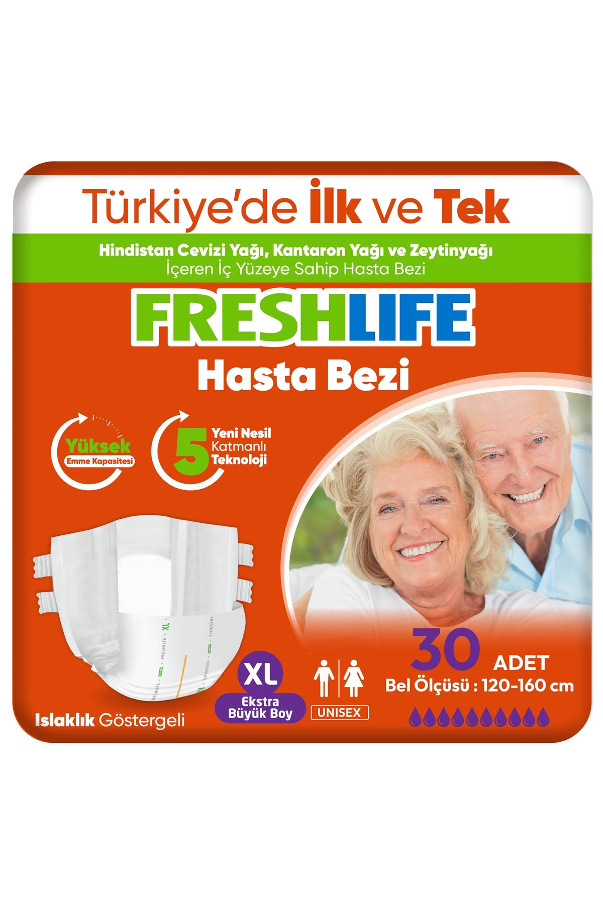 Freshlife Xlarge Bel Bantlı Yetişkin Hasta Bezi 30 Adet