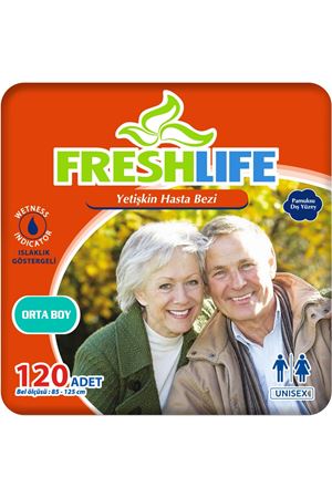 4'lü Freshlife Medium Yetişkin Hasta Bezi 30x4 (120 Adet)