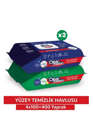 Clear Motion Yüzey Temizlik Havlusu (4x100) 400 Yaprak