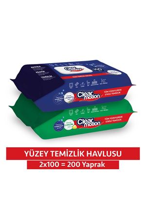 Clear Motion Yüzey Temizlik Havlusu (2x100) 200 Yaprak