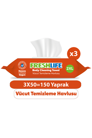 Freshlife Vücut Temizleme Havlusu 3x50 (150 Yaprak)