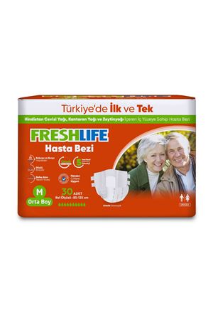 Freshlife Medium Bel Bantlı Yetişkin Hasta Bezi 30 Adet