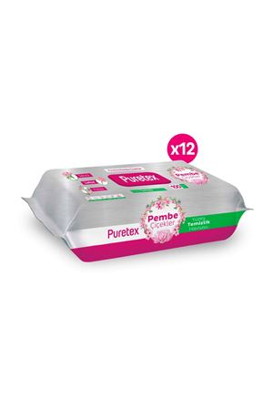 Puretex Yüzey Temizlik Havlusu Pembe Çiçekler 12x100 (1200 Yaprak)